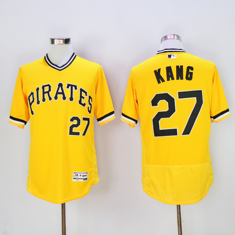 Men Pittsburgh Pirates #27 Kang Yellow Elite MLB Jerseys->pittsburgh pirates->MLB Jersey